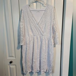 Faux Wrap Mini Lace Dress